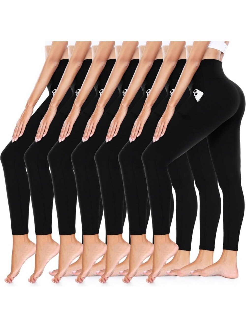 7 Pack High Waisted Leggings for Women - Tummy Control, Soft Yoga & Workout